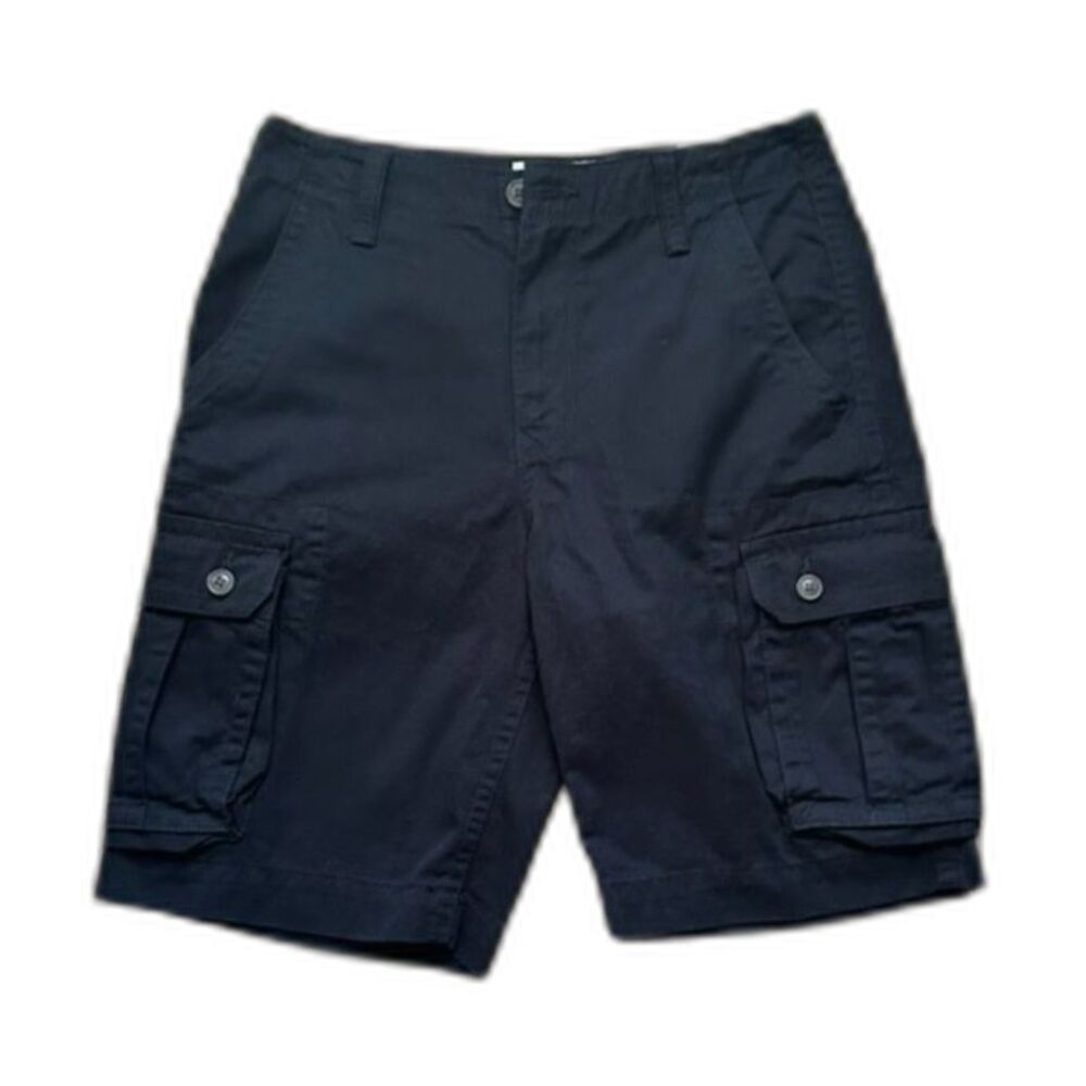 NWT Arizona Jeans Co Black Flat Front Cargo Shorts Pockets Classic Fit Size 29 W